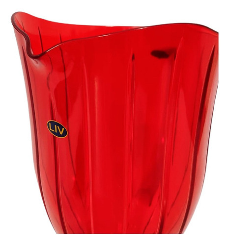 Kit de jarras acrílicas Liv de 1,6 l y 2 copas de agua o vino Liv de 275 ml, color rojo