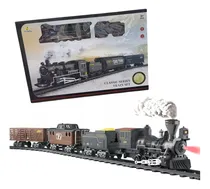 Comprar Tren De Carga  Infantil Con Luz  Locomotora Vias Vagones 