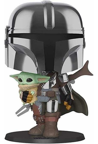Mandalorian With Child 380 Star Wars Funko Pop! Chrome Nuevo