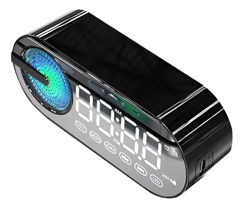 Reloj Despertador G30 Bluetooth Con Altavoz Luz Led Rgb Y Sd Color Negro