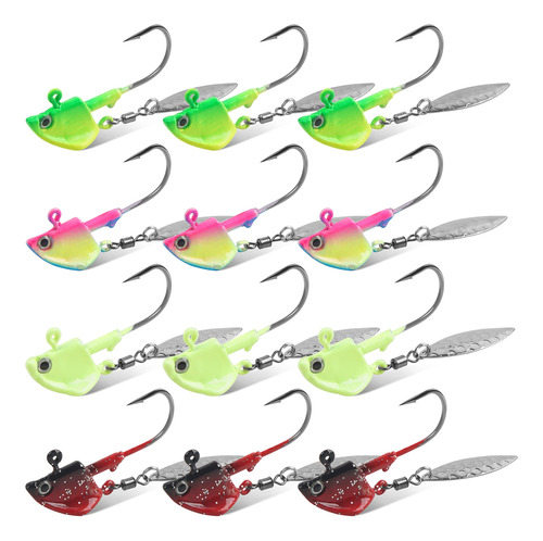 Cabeza Plantilla Pesca Underspin Jig Head Hooks Hoja Gancho