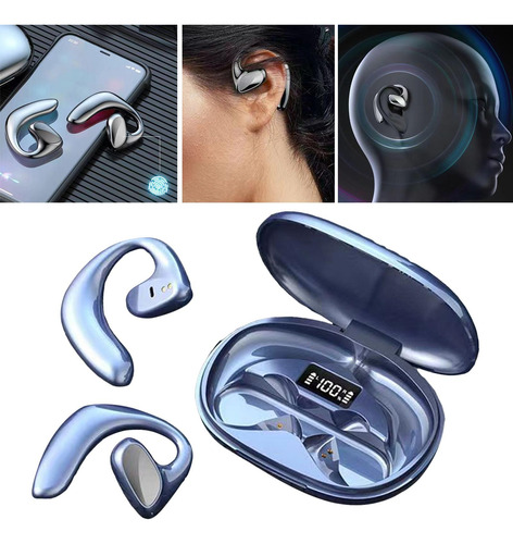 Auriculares Bluetooth De Conducción De Aire Con Azul