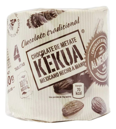 Chocolate De Metate Kekua Mexicano Canela- Almendra 200gr