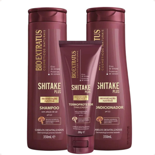 Kit Shitake Plus Com Finalizador Spray Elixir Bio Extratus
