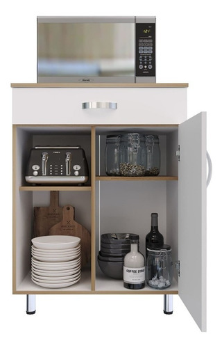 Auxiliar De Cocina Eva Color Rovere-Blanco