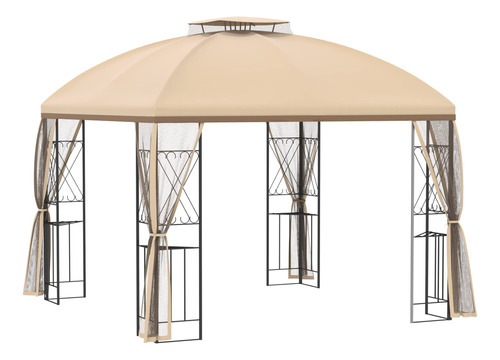 Gazebo Patio 3 X 3 Metros Con Estantes Esquineros Doble Tech