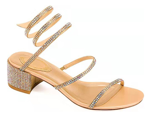 Sandalias De Moda Con Correa Diamantes Imitación For Mujer