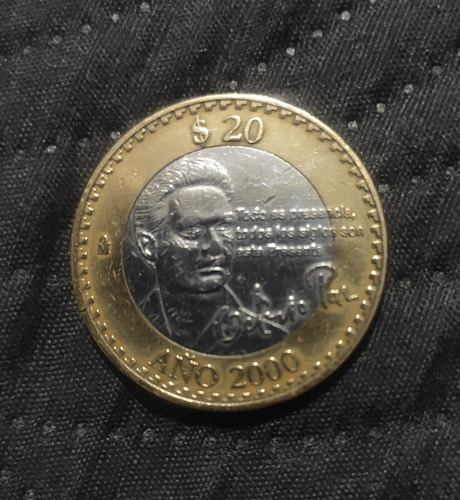 Moneda 20 Pesos Conmemorativa Octavio Paz, Año 2000