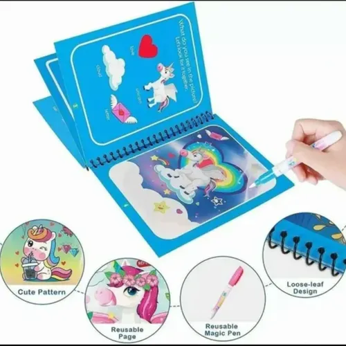 Set De 4 Libros Mágicos Para Colorear Con Agua – Incluye 4 Rotuladores Reutilizables Para Niños