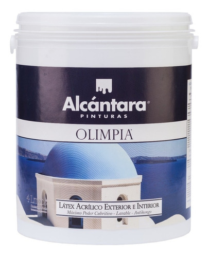 Pintura Látex Acrílico Olimpia Blanco 4 Litros Alcántara