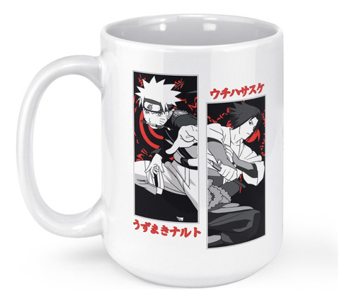 Taza Mug Grande Naruto Y Sasuke