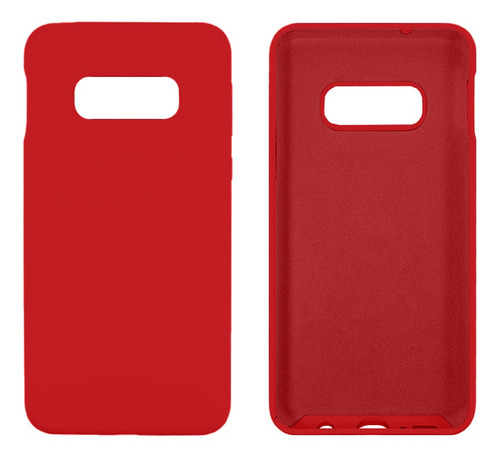 Funda de silicona aterciopelada compatible para Galaxy S10e, color rojo
