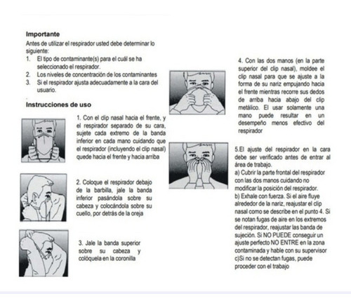 Imagen 2 de 3 de Mascarilla Respirador N 95 3m 8210 5 Piezas