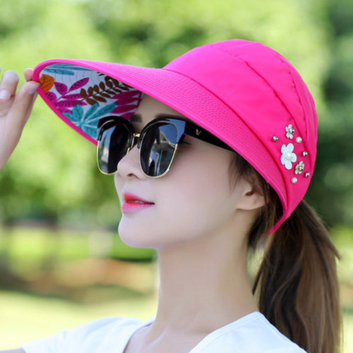Sombrero De Verano Ala Ancha Plegable Con Protección Solar