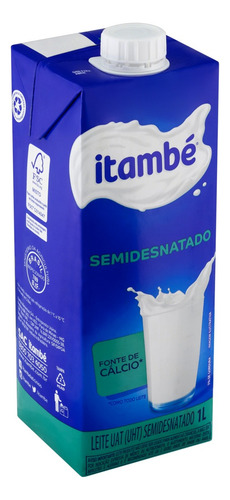 Leite UHT Semidesnatado Itambé Caixa com Tampa 1l