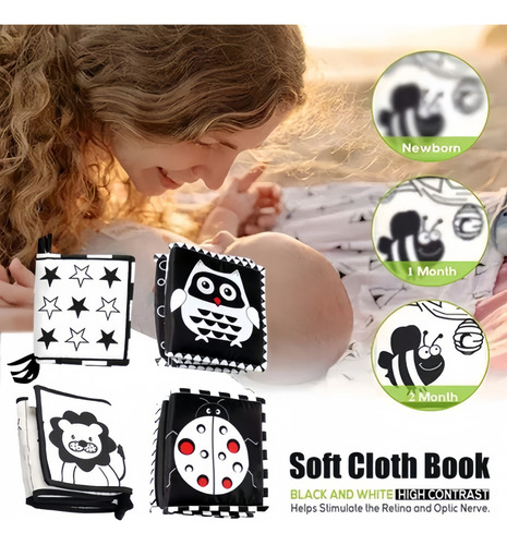 - Libros De Juguete De Tela Suave Para Bebés En Blanco Y
