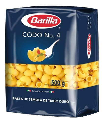 Pasta Codo No. 4 Barilla 500 Gr Pasta De Semola De Trigo Duro