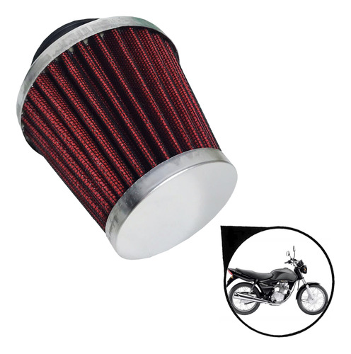 Filtro Ar Competição 38 Mm Yamaha Ybr 125 Aumento Potencia