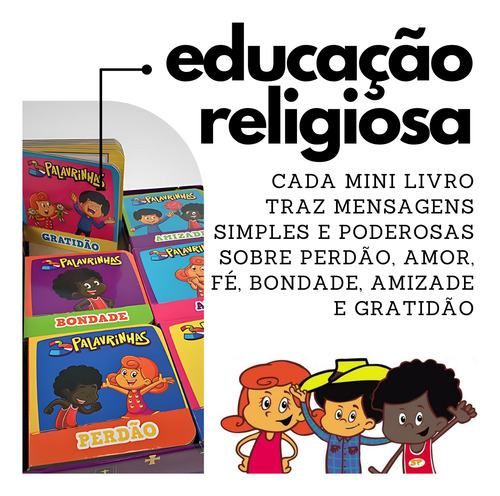 Box 6 Mini Livros Infantil Religiosos 3 Palavrinhas Deus É Amor