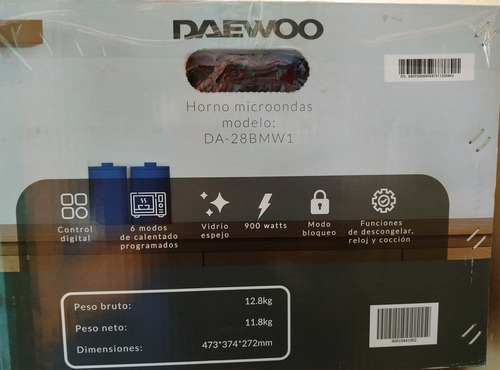 Horno Microondas Daewoo Modelo Da-28bmw1