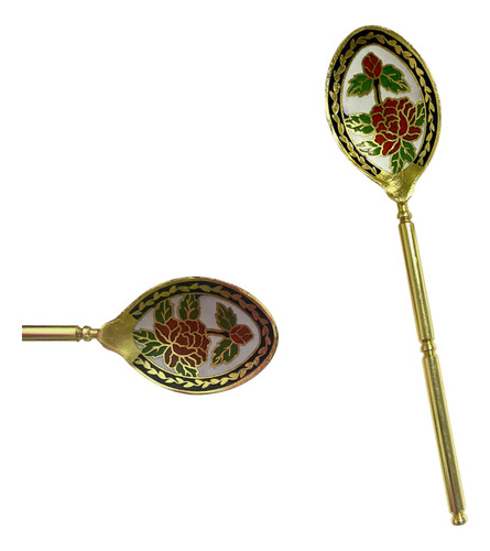 X10 Cuchara Turca Cloisonne Diseño Oriental