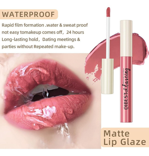 Qibest Set De 12 Labiales Mate Velvet Resistentes Al Agua