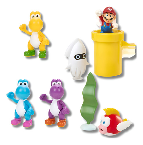 Set Diorama Submarino Super Mario Y 3 Yoshi Set - 2 Pack