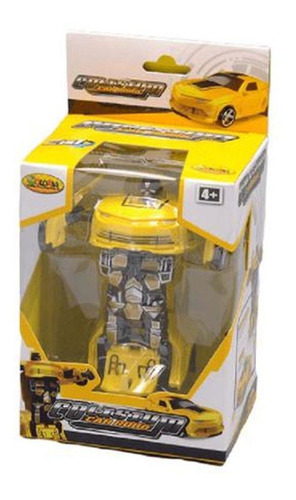 Imagem 2 de 3 de Carro Robô 2 Em 1 Colisium Car Transformação Amarelo Coloria