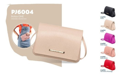 Bolsa Feminina Petite Jolie J Lastic Laranja Peach - Pj10533 Desenho do tecido Liso