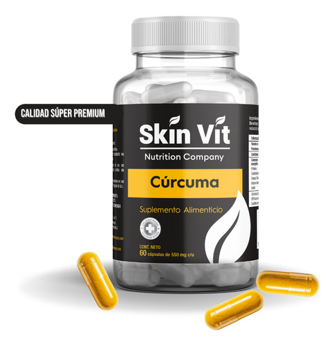 Cúrcuma 60 Cápsulas Skin Vit Nutrition Company Súper Premium