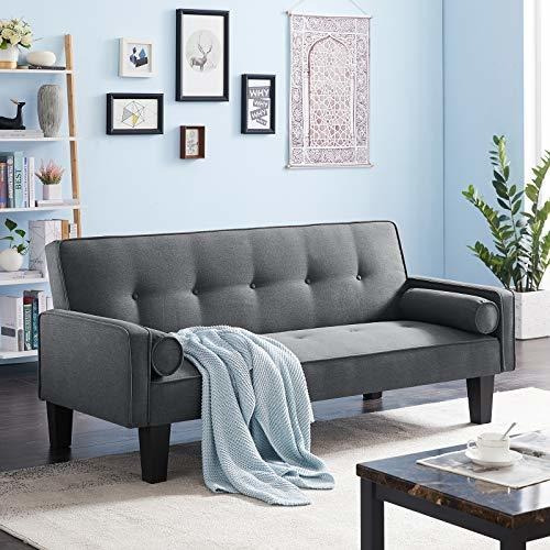 Recaceik Modern Futon Bed Convertible Love Seat Sofá Sofás C