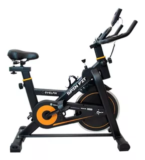 Bicicleta fija Svelfik Spin Fit para spinning color negro y naranja