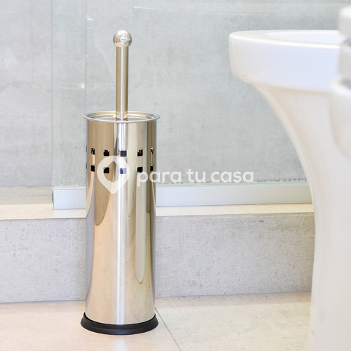 Imagen 5 de 7 de Set Cesto Tacho Basura Acero Inoxidable 3 L + Escobilla Baño