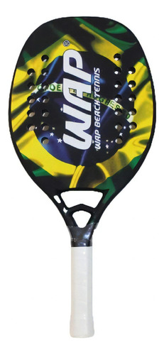 Raquete Wbt Beach Tennis Kevlar Carbono Brazilian - Preto E 