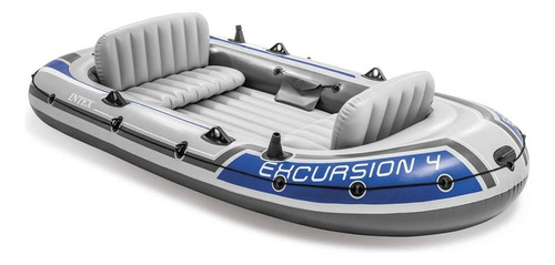 Bote Inflable Intex Excursión Para 4 Personas Color Gris