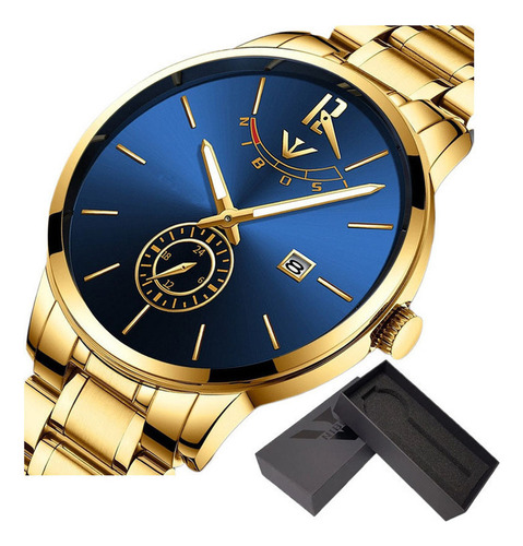 Reloj De Cuarzo Ultradelgado Nibosi Calendar Luminous