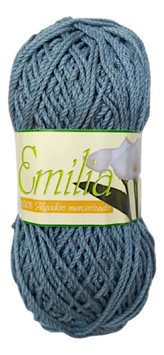 Hilaza Emilia 100% Algodón Mercerizado Madejas De 100 Gr. Color Azul Pizarra