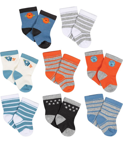 Calcetines Unisex Gerber Para Bebes, 8 Pares, Antimovimie...