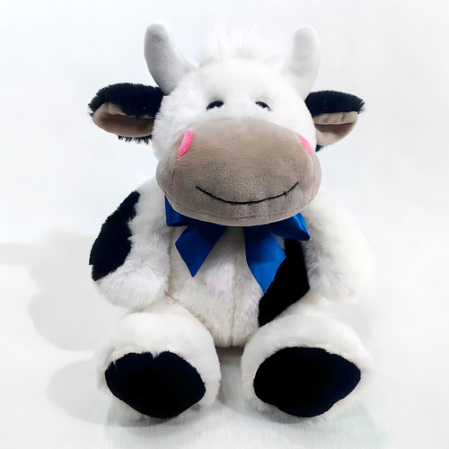 Peluche Funnyland Vaquita Con Lazo Color Blanco