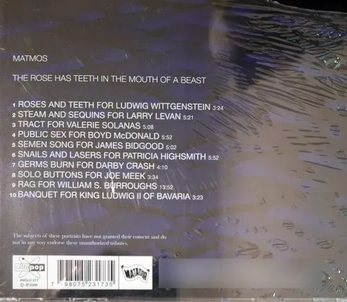 Matmos - The Rose Has Teeth - Cd Nuevo. Bjork
