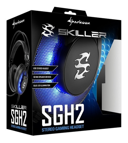 Auricular Sharkoon Skiller Sgh2 Pc Ps4 Gamer Led Azul Usb