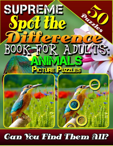 Libro: Supreme Spot The Difference Book For Adults: Animal