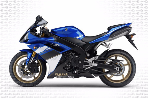 Kit Adesivos Compatível Com Yamaha Yzf R1 2008 Azul R108az Cor ADESIVO EMBLEMA GRÁFICO R1 2008 AZUL