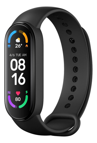 Imagem 2 de 4 de Xiaomi Mi Smart Band 6 1.56" caixa de plástico pc black, pulseira black de tpu e liga de alumínio XMSH15HM