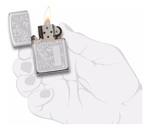 Encendedor Zippo Cromado Brillante Veneciano