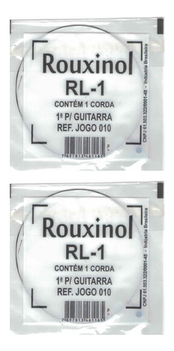 Kit 2 Corda Avulsa E Mi (1ª) Para Guitarra Rouxinol Rl-1 010