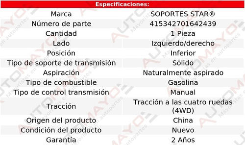 Tacón Transmisión Std Izq/der Inf K35 8 Cil 5.7l 1977-1978