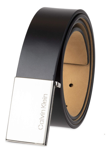 Belt Calvin Klein Logo Buckle For Men Dark Black Size M
