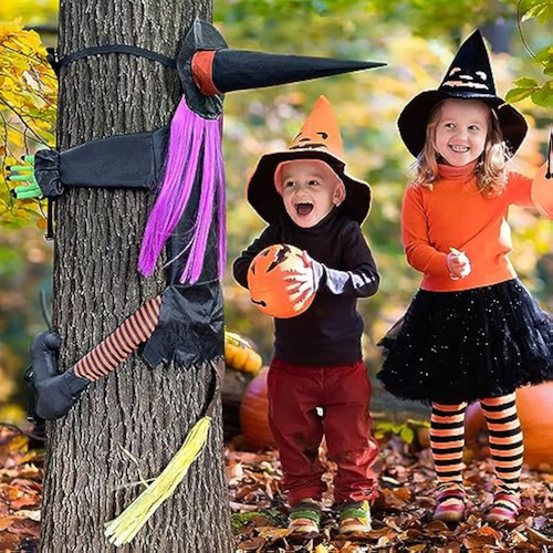 Cb Árbol Halloween Abrazando Decoración Brujas
