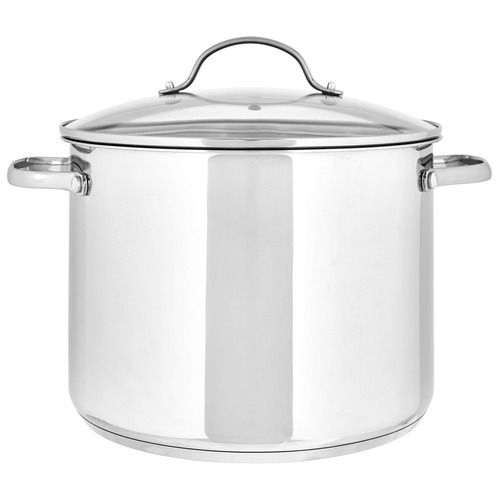 Olla Amazon Basics De Acero Inoxidable De 8 Litros Con Tapa
